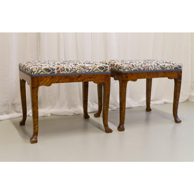 Set of Danish Rococo Style Stools in Birch, 1870s For Sale - Image 5 of 18