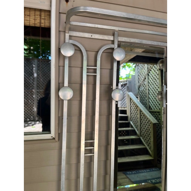 Art Deco 1930s French Art Deco Moderne Aluminum Hall Tree With Mirrors For Sale - Image 3 of 7
