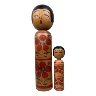 Tsugaru Kokeshi Family by Mori Senzo, 1960s, Set of 2 For Sale