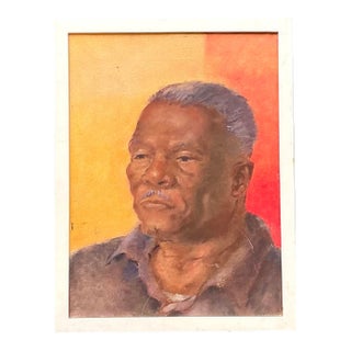 Vintage Original Oil Portrait on Canvas For Sale