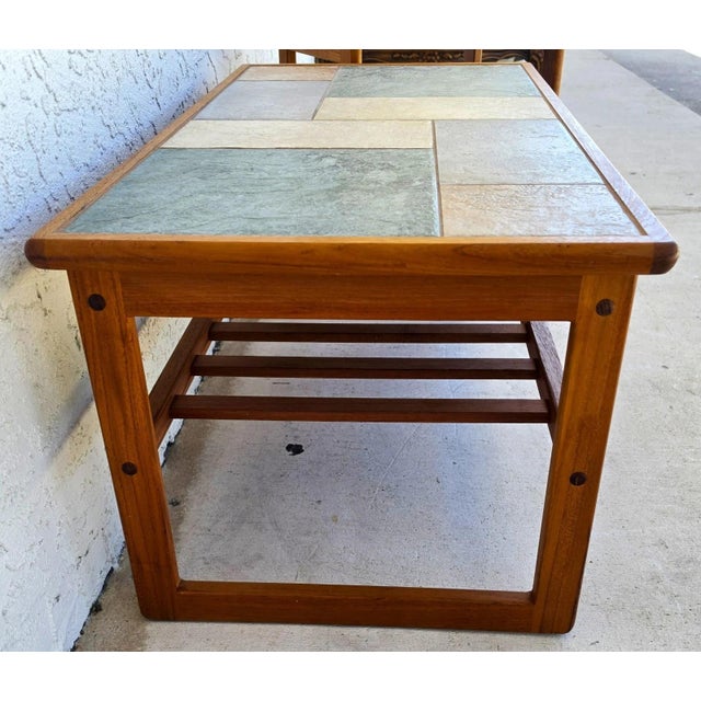 Vintage Mobelfabrikken Toften Danish MCM Solid Teak & Tile Coffee & Side Table For Sale - Image 11 of 12