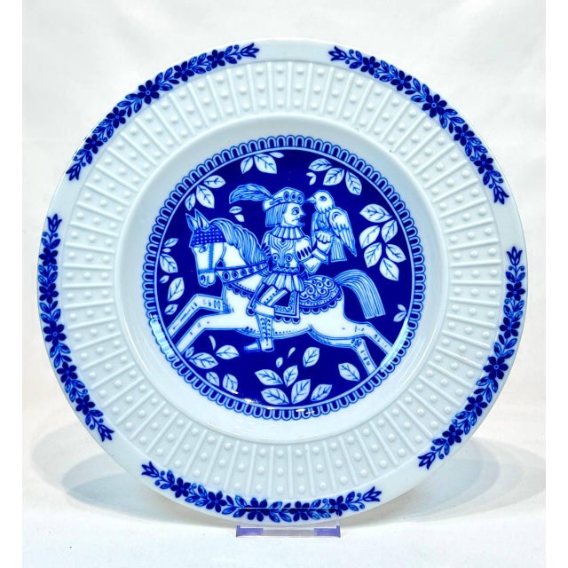 Porcelain Wall Plate Die Falkenbeize Real Cobalt Arzberg