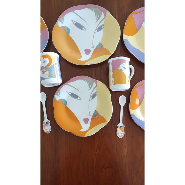 Larry Laslo 1980's Larry Laslo "Visage" Place Settings (Three) For Sale - Image 4 of 5