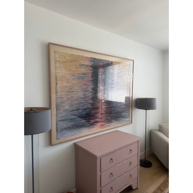 Postmodern abstract painting on silk called “Gathering Storm” It’s an 80’s piece but looks very modern still with...