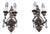 Italian Hollywood Regency Crystal Sconces in Silvered Metal, 1960s, Set of 2 For Sale