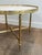 Metal 1940s Neoclassical style round brass coffee table with marble top Attributed to Maison Jansen For Sale - Image 7 of 12