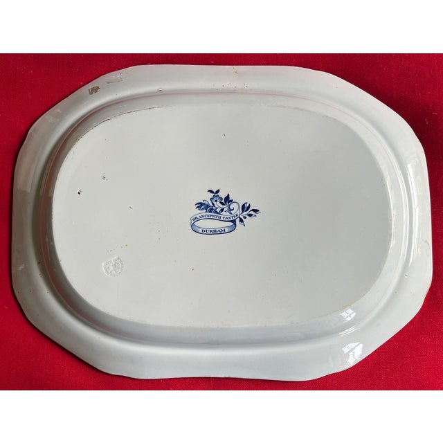 Antique 19th century Enoch Wood and Sons, Burslem blue transfer platter decorated with a landscape park scene with named...