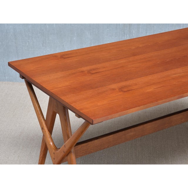 Extendable Dining Table in Oak and Teak from Knud Mortensen, Denmark, 1955 For Sale - Image 11 of 18