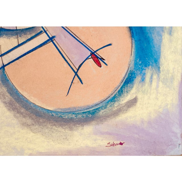 American “Asia”, a Geometric Abstraction of the Second Generation for American Expressionists school.in Pastel on Paper For Sale - Image 3 of 4