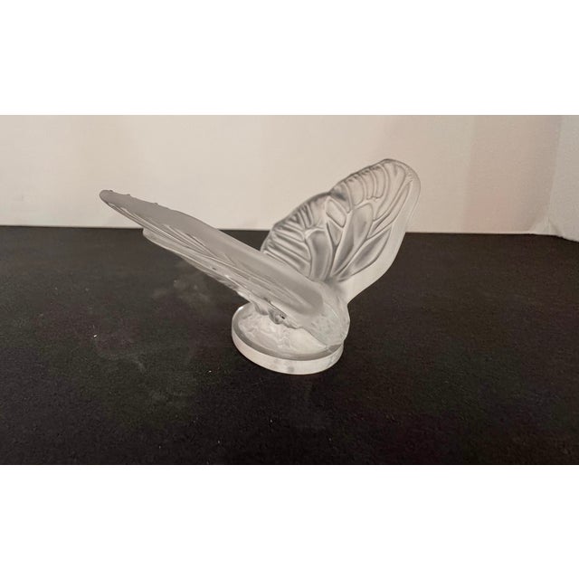 Art Nouveau 1980s Lalique Frosted Crystal Bird Figurine For Sale - Image 3 of 9