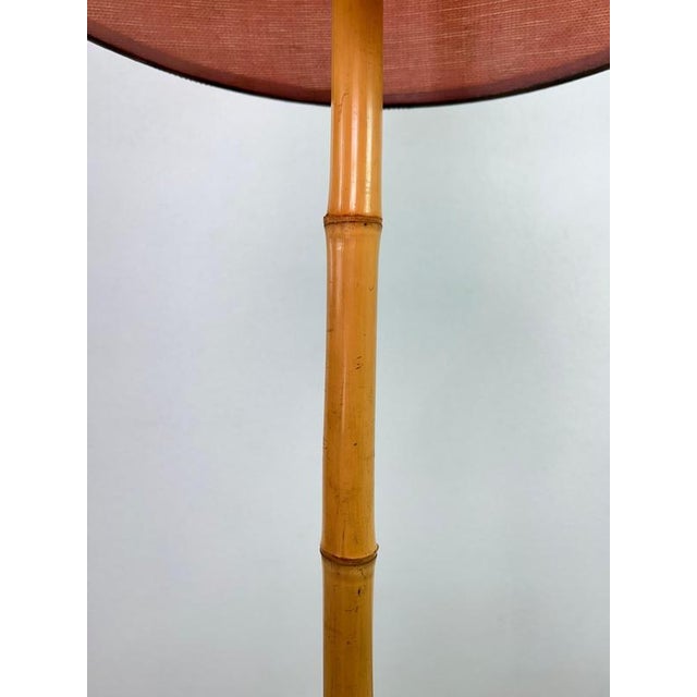Wood Art Deco Bamboo Floor Lamp in the style of Josef Frank, 1940s For Sale - Image 7 of 11
