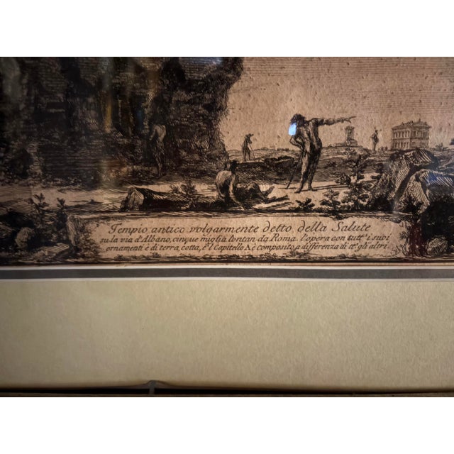 Italian Framed Italian Print of Roman Ruins, 19th Century For Sale - Image 3 of 5
