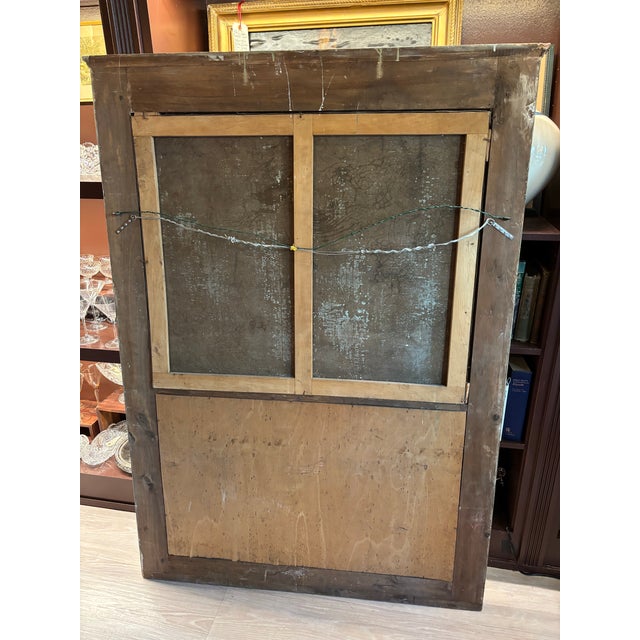 Green 19th Century French Napoleon III Trumeau Mirror With Aesop’s “The Fox and the Grapes” Oil Painting, C. 1860 [Ks] For Sale - Image 8 of 11