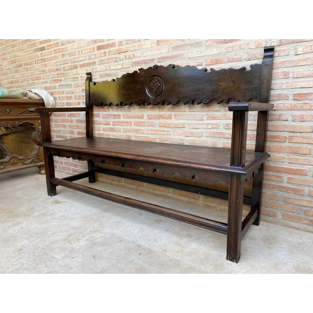 Renaissance Early 20th Century French Bench in Wood, 1920 For Sale - Image 3 of 18