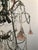 Metal Vintage Chandelier with Pink Murano Flowers For Sale - Image 7 of 8