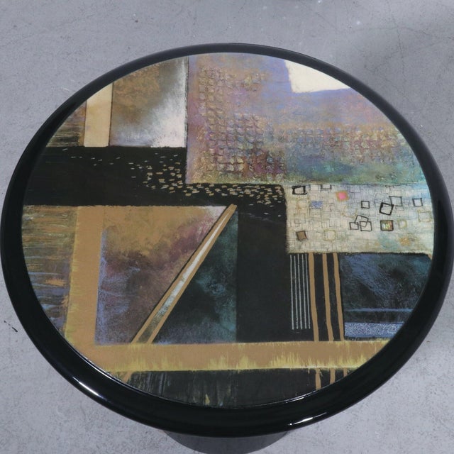 1990s Memphis Milano Style Pedestal Nesting Tables - Set of 3 For Sale In Tampa - Image 6 of 8