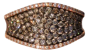 The 56th Avenue: Zeghani Signed Colored and White Diamond Ring in Rose Gold