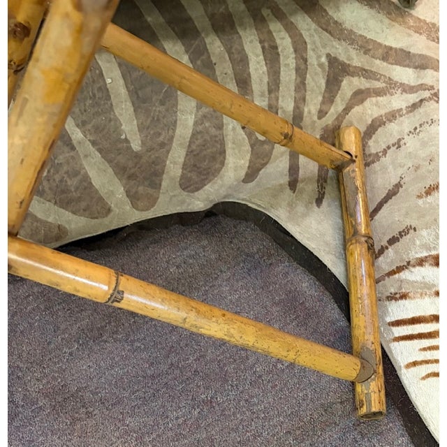 Mid Century Folding Bamboo and Rattan Tray Table For Sale In New York - Image 6 of 6