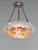 Art Deco Loys Lucha French Art Deco Pendant Light 1930s - Red Orange Floral Enameled Bowl For Sale - Image 3 of 14