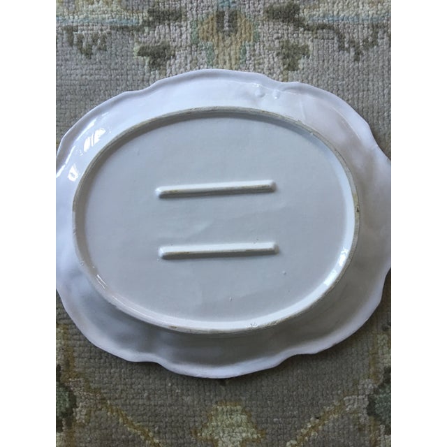 Large English Ironstone Serving Dish With Flora Naturalist Design For Sale - Image 11 of 12