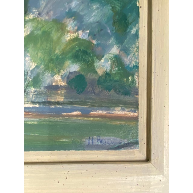 Mid 20th Century Sailboat Oil Painting With Custom Frame For Sale - Image 4 of 7