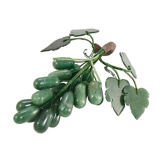 Early 20th Century Green Carved Stone 8" Grape Cluster For Sale - Image 5 of 6