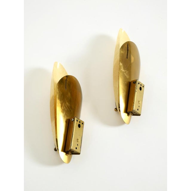 Mid-Century Modern Brass Wall Lamps with Fiberglass Shades, 1950s, Set of 2 For Sale - Image 12 of 18