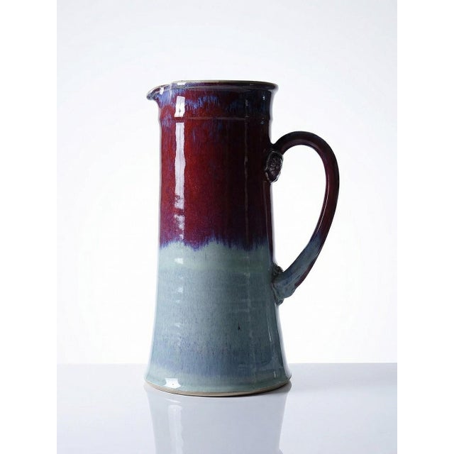 Large Flamed Oxblood Glazed Stoneware Art Jug by Michel Goldstyn for Lévéjac, 1990s For Sale - Image 15 of 15