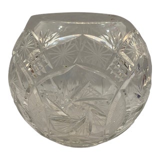1980s Cut Crystal Bowl For Sale