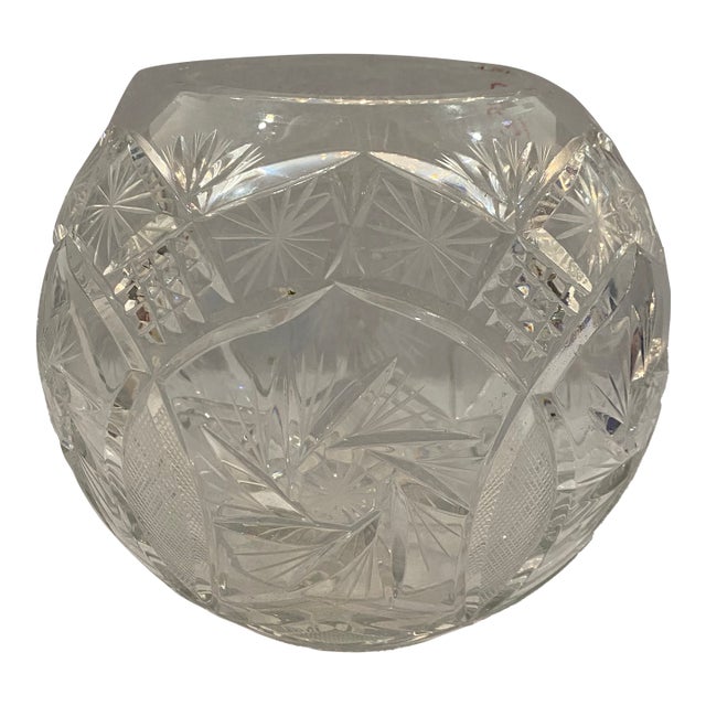 1980s Cut Crystal Bowl For Sale