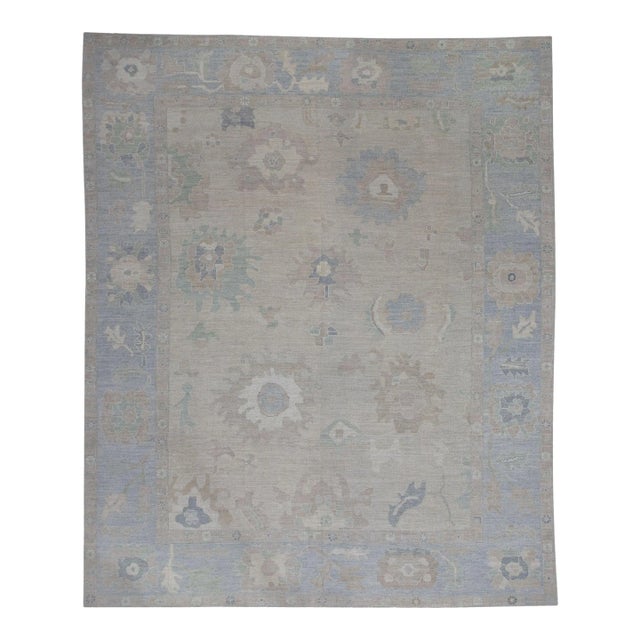 Oriental Hand Knotted Rug Turkish Oushak 12'2" x 15'1" For Sale