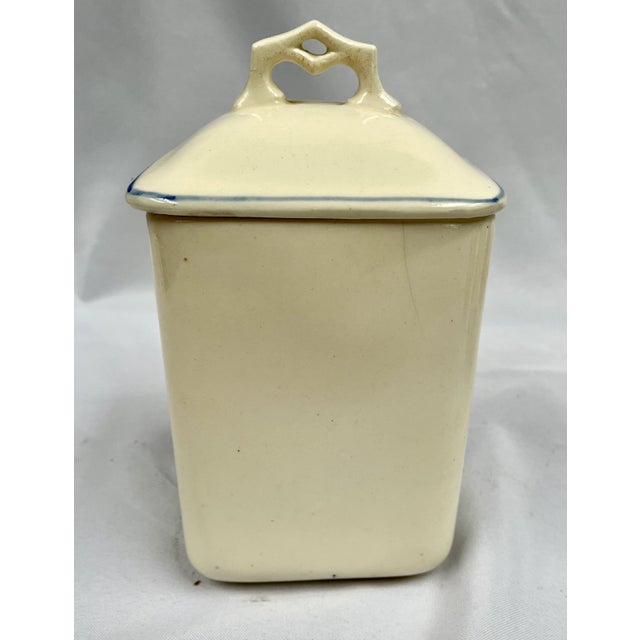 Blue Antique Hand Painted Canister Set From Czechoslovakia For Sale - Image 8 of 9