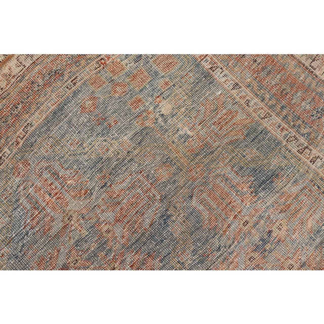 Antique Persian Afshar Rug With Allover Geometric Design in Soft Blue 3'10"x4'7" For Sale - Image 9 of 10