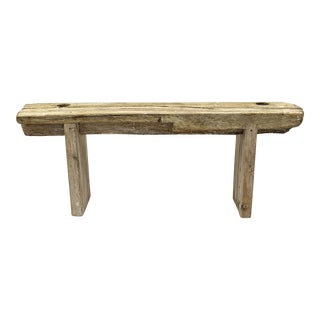 Late 20th Century Rustic Live Edge Wood Bench For Sale