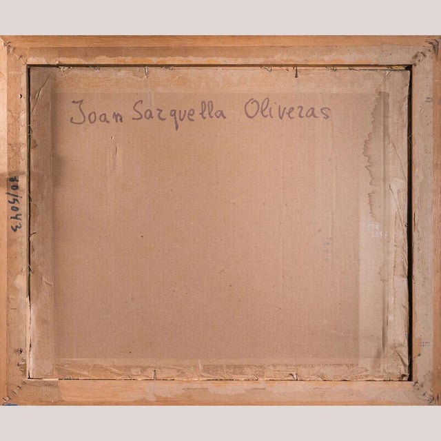 Joan Sarquella Oliveras, Costa Brava Beach Scenes, 1970s, Oil on Board Paintings, Set of 2 For Sale - Image 8 of 14