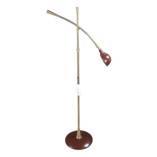 Late 20th Century Robert Abbey Brass Enameled Pharmacy Reading Library Floor Lamp 54" For Sale