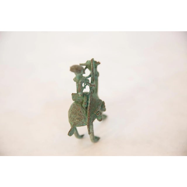 Mid 20th Century Vintage African Oxidized Copper Person Riding Animal For Sale - Image 5 of 8