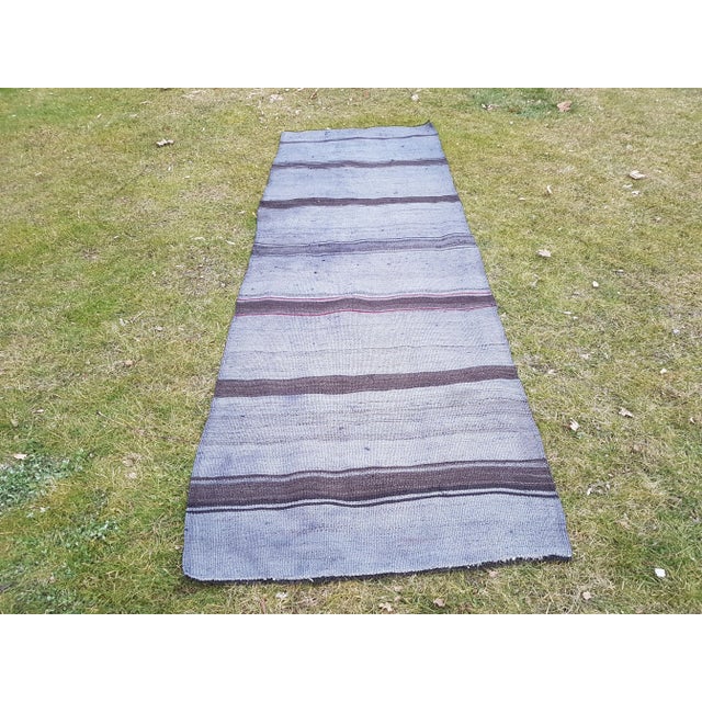 Vintage Striped Turkish Kilim Runner 3'1" X 8'12" For Sale - Image 11 of 11