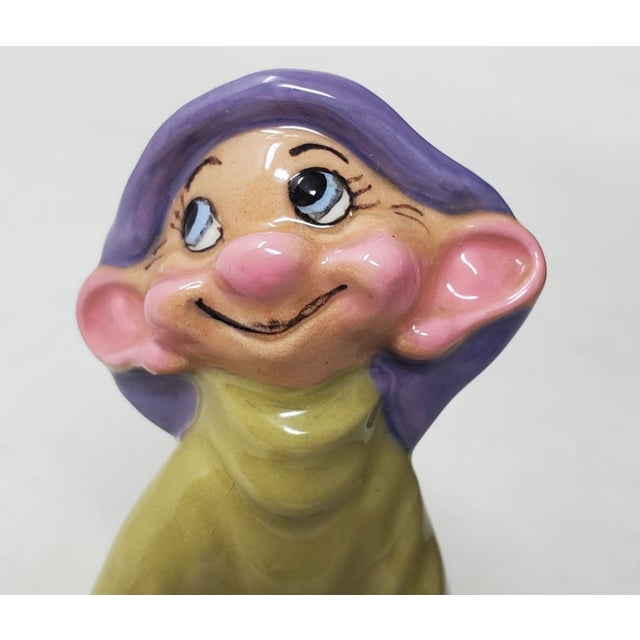 Ceramic Vintage 1950s Hagen Renaker Disney Dopey Figurine With Sticker 3-1/4" Tall For Sale - Image 7 of 15