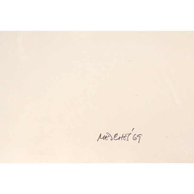 White "Poles" Minimalist Abstract Lithograph on Paper by Arnold Mesches For Sale - Image 8 of 10