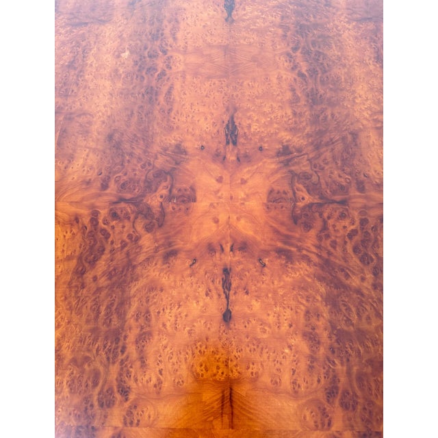 Mid-Century Modern Italian Square Coffe Table in Burl Wood and Brass, 1970s For Sale - Image 18 of 18