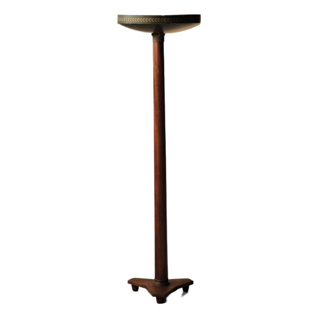 Mahogany and Metal Floor Lamp, 1930s For Sale