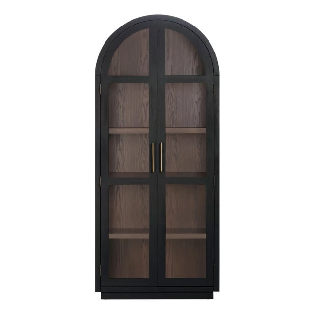 Marlow Black Wood Display Cabinet For Sale - Image 9 of 9