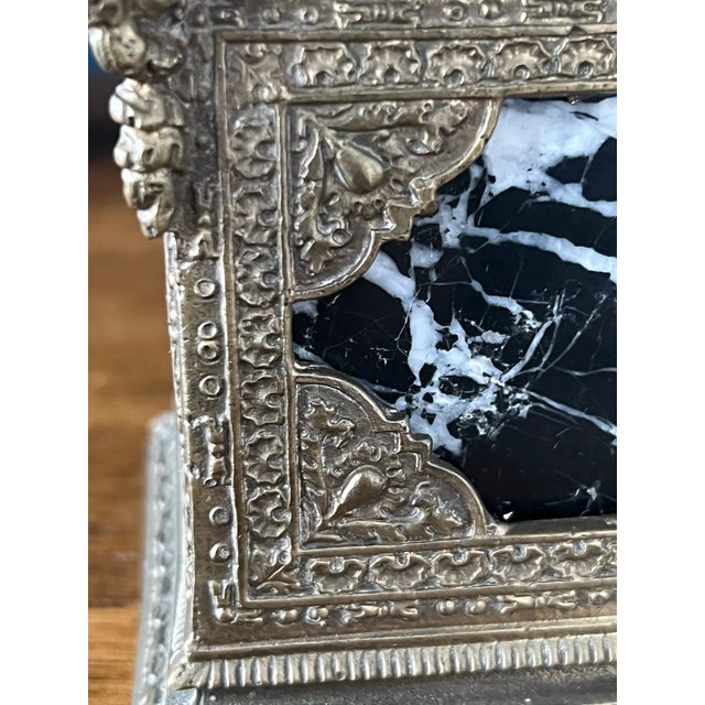Early 1900s Ornate Baroque Bronze & Marble Casket For Sale - Image 16 of 18