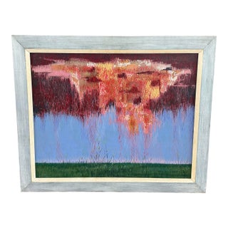 Mid Century Abstract Landscape Painting by Donald Weismann Titled "Fall Out" For Sale