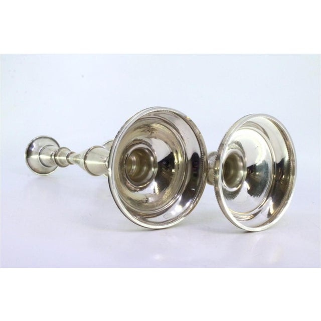 Silver Candlesticks with Smooth Stems, Set of 2 For Sale - Image 4 of 8