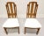 A pair of Mid 20th Century Brutalist style dining side chairs by Broyhill Premier. Oak with slightly distressed finish,...