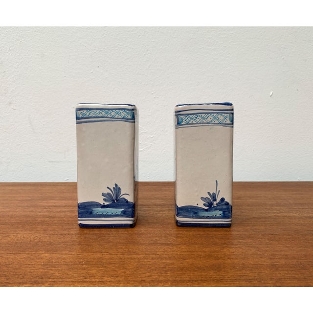 Ceramic Vintage Italian Handpainted Vase from Larucci Italy, 1970s, Set of 2 For Sale - Image 7 of 18