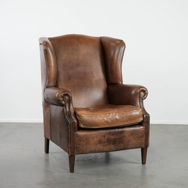 Vintage Club Chair in Sheepskin Leather For Sale - Image 18 of 18
