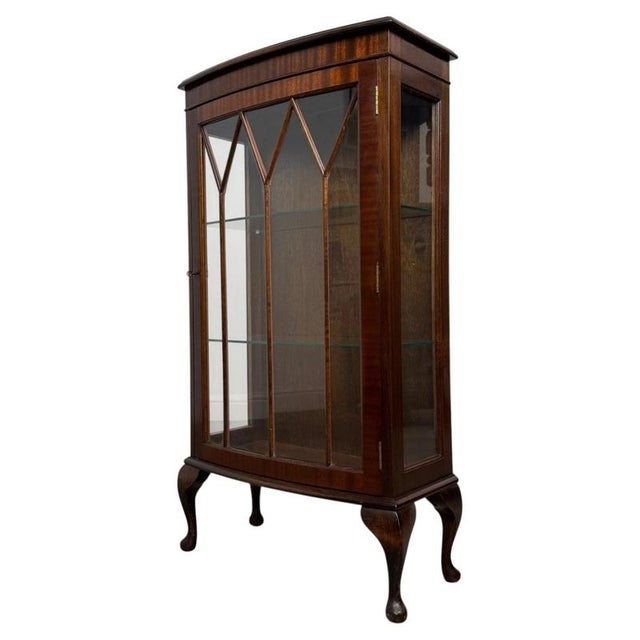 Small Antique Mahogany Display Cabinet, 1900s For Sale - Image 3 of 9